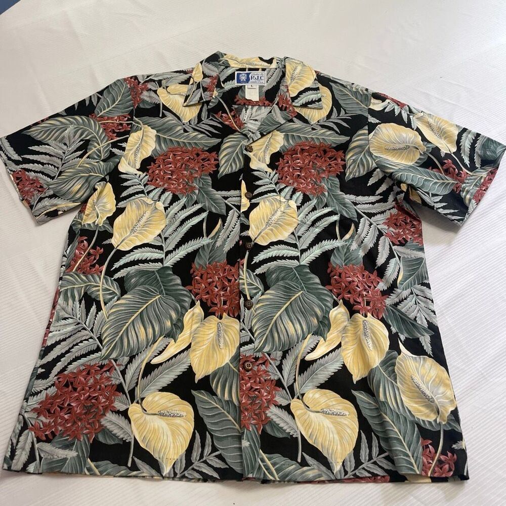 RJC Hawaiian VTG Short Sleeve Button Up Shirt Men’s Size Large
